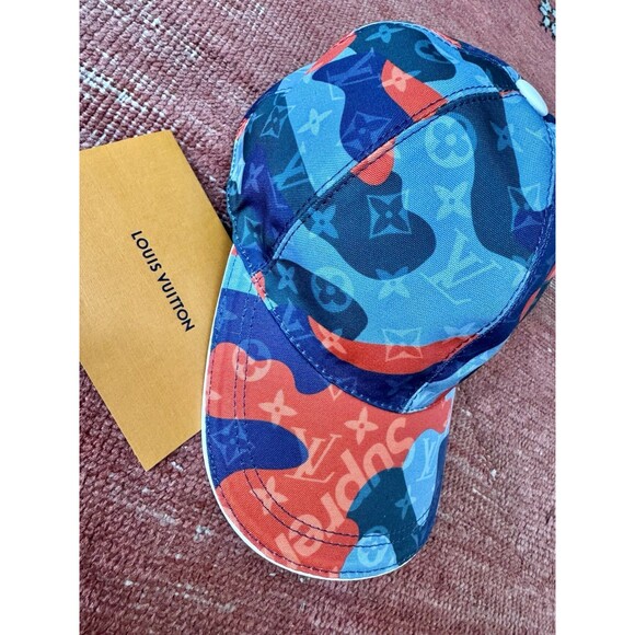Louis Vuitton Earth Blue Camouflage Monogram Pull Baseball Cap Hat Size Medium - Picture 1 of 13